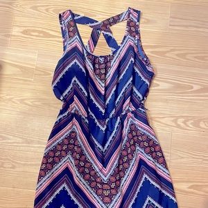 Blue design mini dress